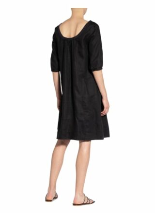 Twenty Six Peers Leinenkleid mit 3/4-Arm, Schwarz