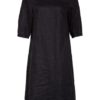 Twenty Six Peers Leinenkleid mit 3/4-Arm, Schwarz