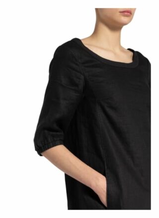 Twenty Six Peers Leinenkleid mit 3/4-Arm, Schwarz