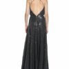 Unique Abendkleid mit Paillettenbesatz, Grau