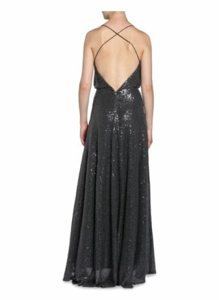 Unique Abendkleid mit Paillettenbesatz, Grau