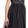 Unique Abendkleid mit Schmucksteinbesatz, Grau