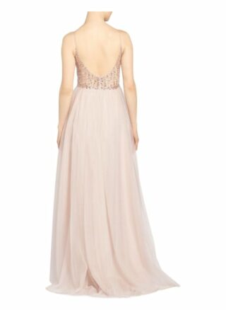 Unique Abendkleid mit Schmucksteinbesatz, Pink