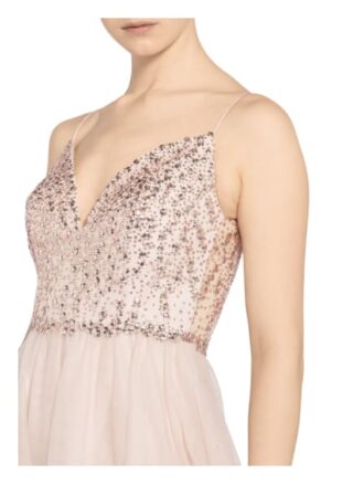 Unique Abendkleid mit Schmucksteinbesatz, Pink