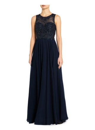 Unique Abendkleid mit Stola, Blau