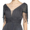 Unique Abendkleid mit Stola, Grau