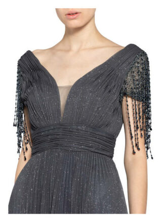 Unique Abendkleid mit Stola, Grau