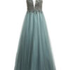 Unique Abendkleid mit Stola, Grün
