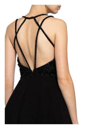 Unique Abendkleid mit Stola, Schwarz