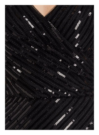 Unique Kleid mit Paillettenbesatz, Schwarz