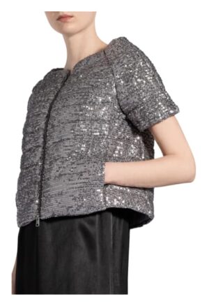 V By Vera Mont Steppjacke mit Paillettenbesatz, Beige