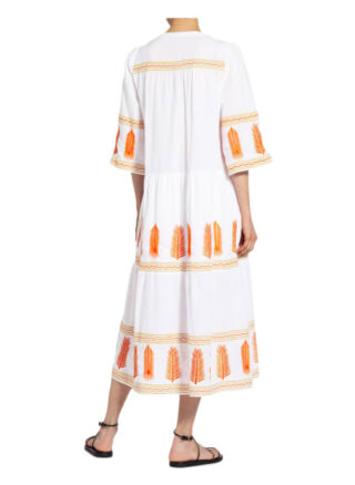 Valérie Khalfon Kleid Fendie mit 3/4-Arm, Weiß