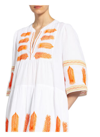 Valérie Khalfon Kleid Fendie mit 3/4-Arm, Weiß