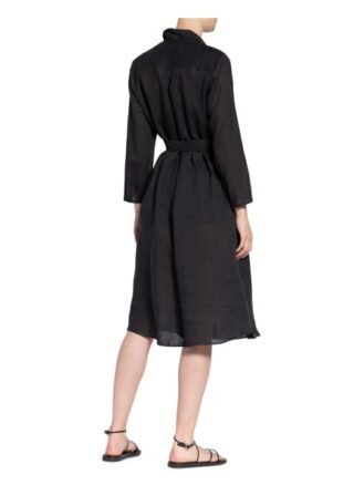 Van Laack Hemdblusenkleid Kaina aus Leinen, Schwarz