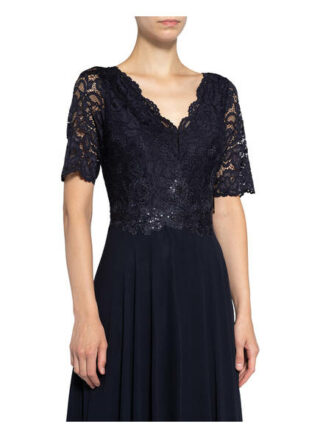 Vera Mont Abendkleid mit Paillettenbesatz, Blau