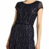 Vera Mont Abendkleid mit Paillettenbesatz, Blau