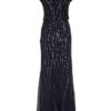 Vera Mont Abendkleid mit Paillettenbesatz, Blau