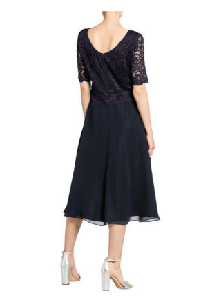 Vera Mont Cocktailkleid mit Spitzenbesatz, Blau