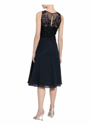 Vera Mont Cocktailkleid mit Spitzenbesatz, Grau