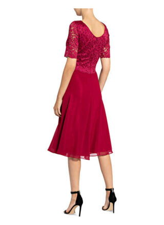 Vera Mont Cocktailkleid mit Spitzenbesatz, Rot