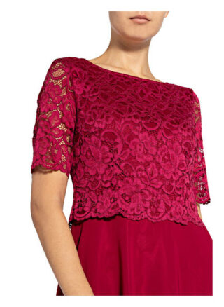 Vera Mont Cocktailkleid mit Spitzenbesatz, Rot