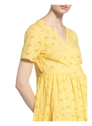 Vila Kleid Visilje mit Lochstickereien, Gelb