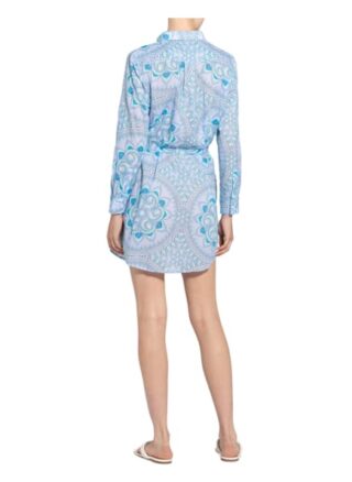 Vilebrequin Hemdblusenkleid Mandala, Blau