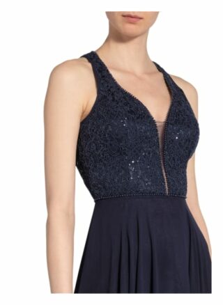 Vm Vera Mont Abendkleid mit Paillettenbesatz, Blau