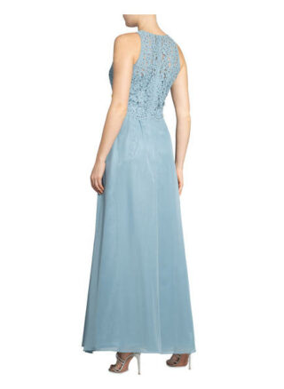 Vm Vera Mont Abendkleid mit Spitzenbesatz, Blau
