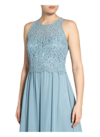 Vm Vera Mont Abendkleid mit Spitzenbesatz, Blau