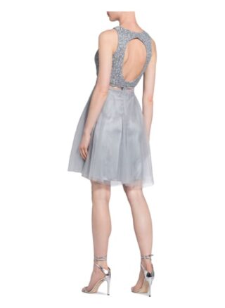 Vm Vera Mont Cocktailkleid Schmucksteinbesatz, Grau