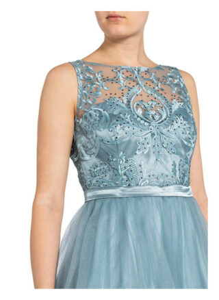 Vm Vera Mont Cocktailkleid mit Schmucksteinbesatz, Blau