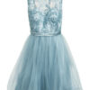 Vm Vera Mont Cocktailkleid mit Schmucksteinbesatz, Blau