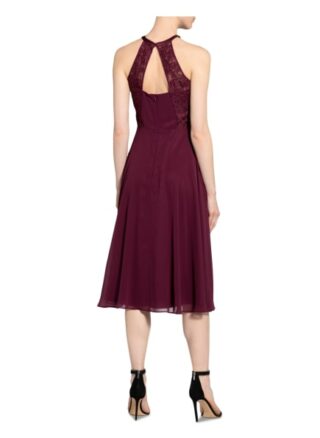 Vm Vera Mont Cocktailkleid mit Spitzenbesatz, Rot