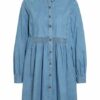 Whistles Hemdblusenkleid in Jeansoptik, Blau