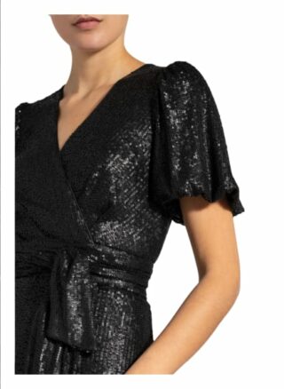 Whistles Wickelkleid mit Paillettenbesatz, Schwarz