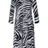 Zaída Kleid mit 3/4-Arm, Schwarz