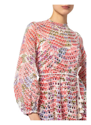 Zimmermann Kleid Poppy aus Lochspitze, Gelb