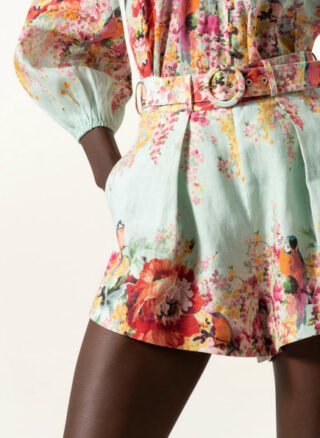 Zimmermann Leinenshorts Mae, Grün