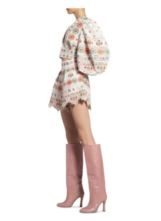 Zimmermann Shorts Brighton mit Stickereien, Weiß