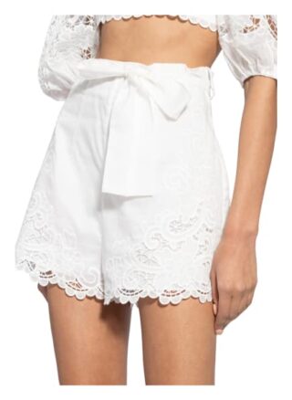 Zimmermann Shorts Lulu mit Spitzenbesatz, Beige
