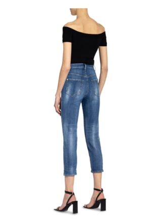 dsquared2 7/8-Jeans mit Schmucksteinbesatz, Blau