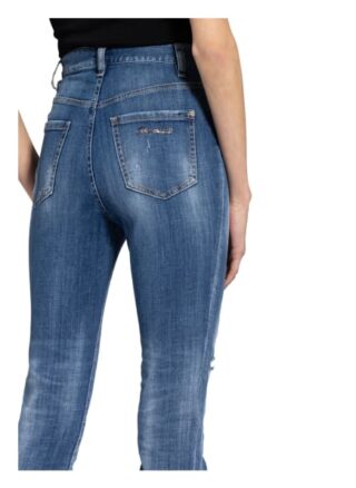 dsquared2 7/8-Jeans mit Schmucksteinbesatz, Blau