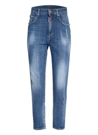 dsquared2 7/8-Jeans mit Schmucksteinbesatz, Blau