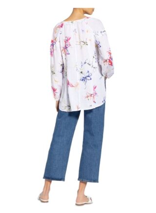 120%lino Blusenshirt Damen, Weiß