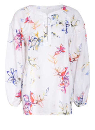 120%lino Blusenshirt Damen, Weiß