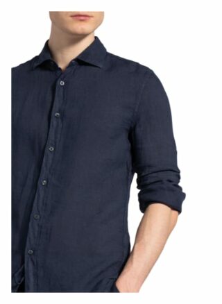 120%Lino Leinenhemd Slim Fit blau