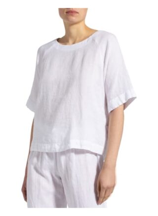 120%Lino T-Shirt Aus Leinen weiss