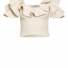 Alexander Mcqueen Cropped-Top Mit Volantbesatz beige