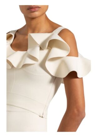 Alexander Mcqueen Cropped-Top Mit Volantbesatz beige